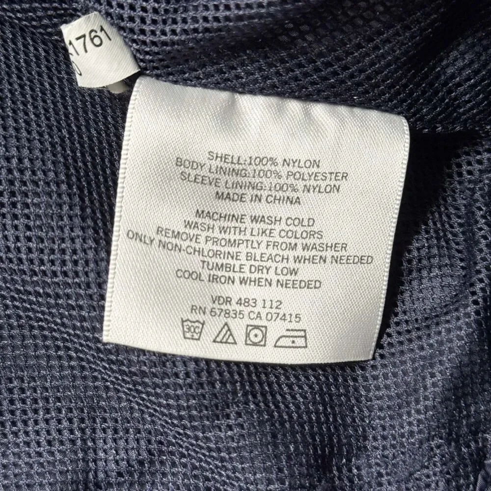 Nautica Mens XXL Windbreaker Jacket Blue Yellow Large Spellout Lightweight GUC
